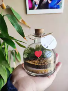 Mini terrário com coração