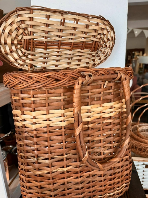 Canasta matera mimbre con tapa