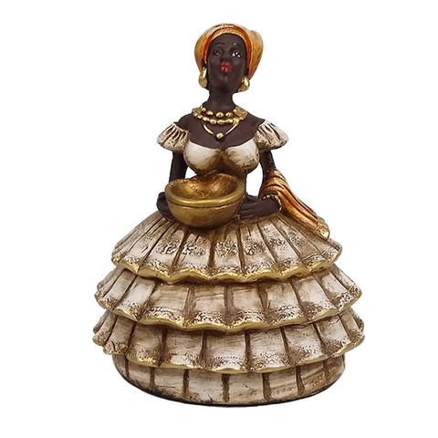 Enfeite Decorativo Estatueta Baiana Casa Decorada Peça em Gesso