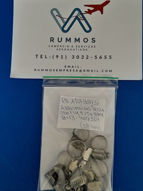 Abraçadeiras Rosca Fita Inox 9MM 9x13 -PN/ ABF9913i (Pact.08 Und)