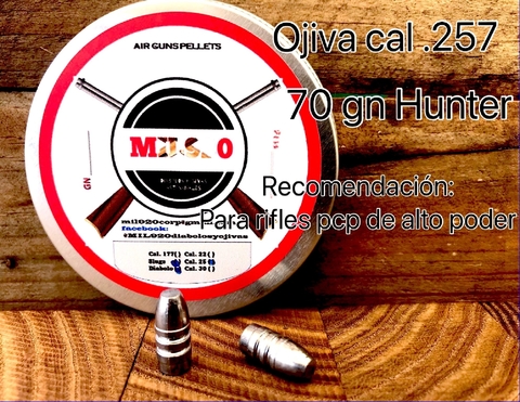 Ojiva cal.257 / 6.35 mm- 70 gn