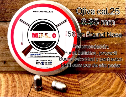 Ojiva cal.25 / 6.35 mm - 56 gn