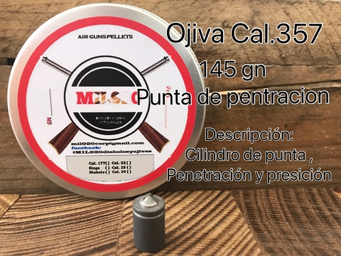 Ojiva Cal.357/9mm - 145 gn