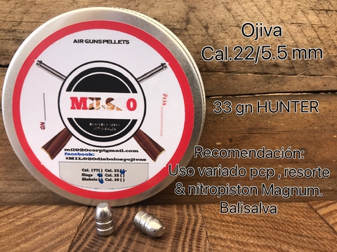 Ojiva cal.22/5.5 mm - 33 gn Hunter
