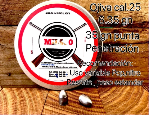 Ojiva cal.25 / 6.35 mm - 35 gn
