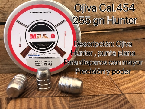 Ojiva Cal.454 Hunter /250 gn