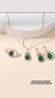 Conjunto de Colar, brincos e Anel de Pedra Verde