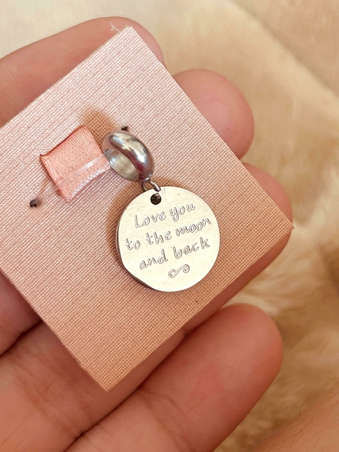 Berloque Te amo daqui até a lua em Aço Inox - comprar online