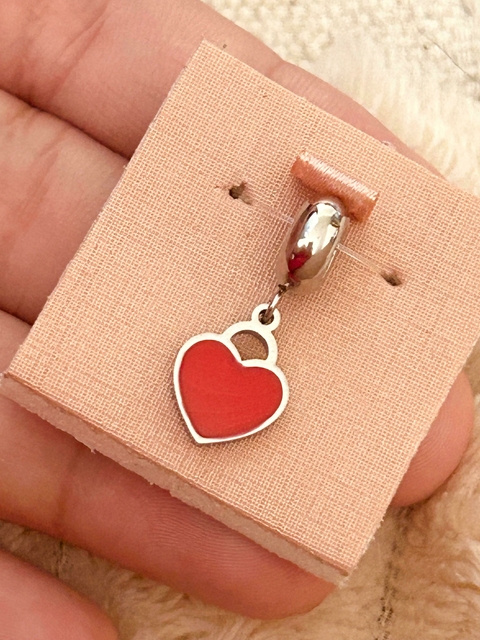 Berloque Coração vermelho em Aço Inox - comprar online