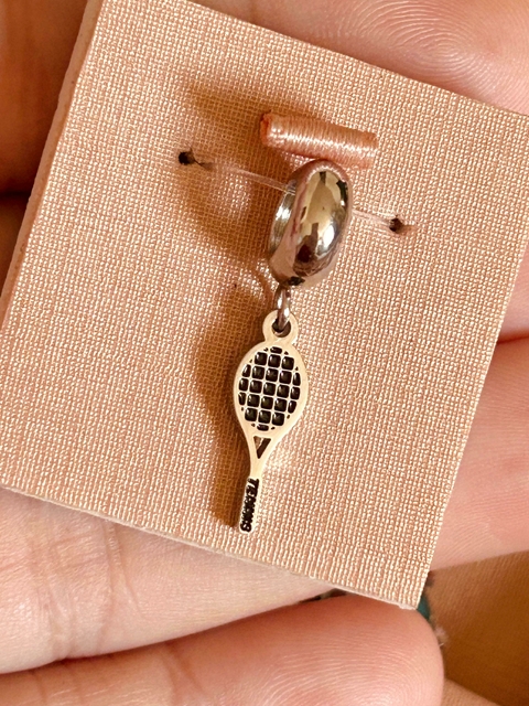 Berloque Beach Tennis em Aço Inox - comprar online