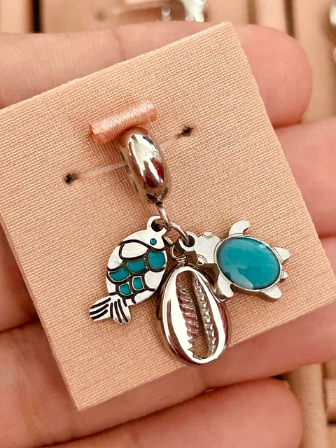 Berloque 3 em 1 praia em Aço Inox - comprar online