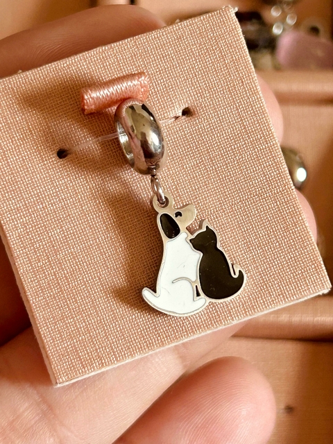 Berloque Gato & Cachorro em Aço - comprar online