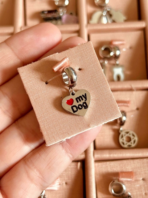 Berloque Love My Dog em Aço Inox - comprar online