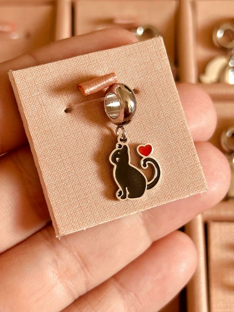 Berloque amor por gato em Aço Inox - comprar online