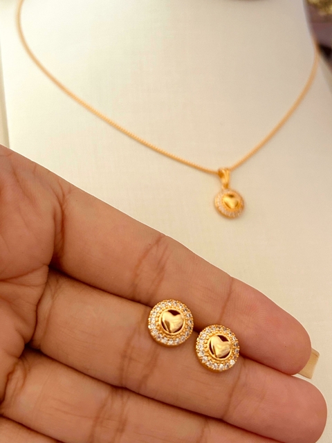 Conjunto Semijoia Coração Cravejado - comprar online