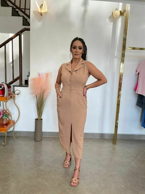 VESTIDO MIDI ALFAIATARIA 01393 - comprar online