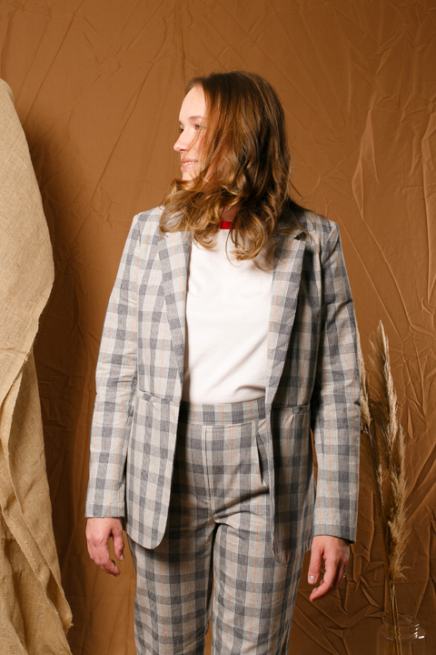 Blazer Tokyo Xadrez Cinza