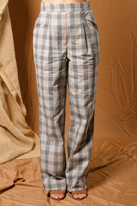 Calça Lisboa xadrez cinza