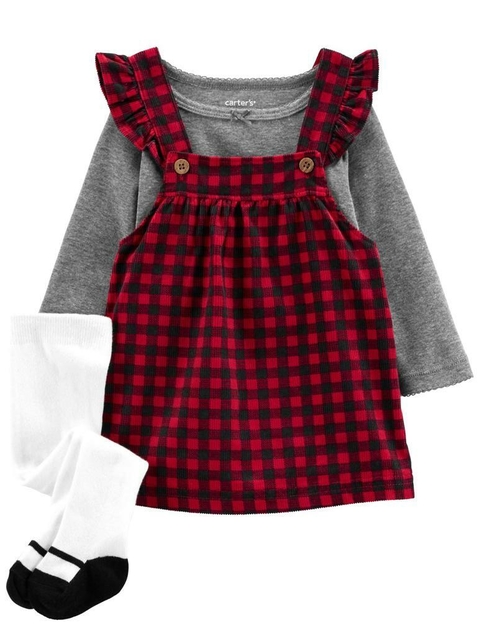 Vestido Veludo Xadrez- CARTER´S