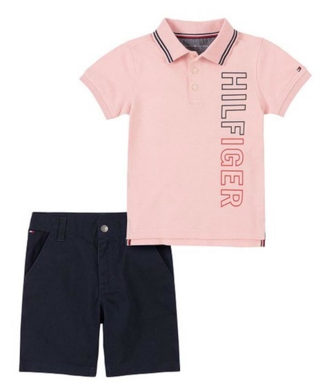 Conjunto Menino Polo Rosa 2 PÇS - TOMMY HILFIGER