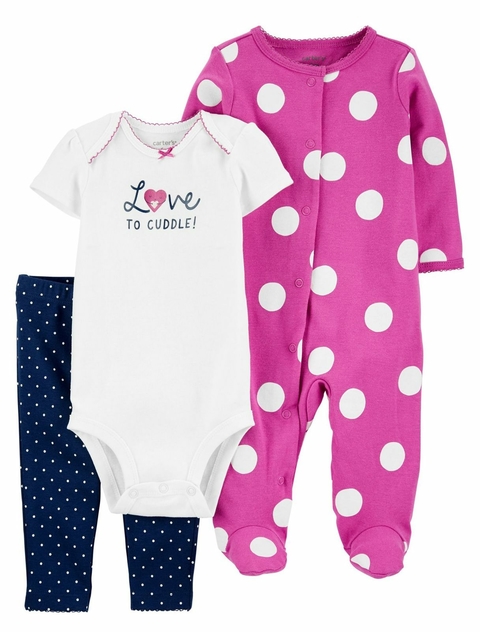 Kit Body Macacão Love 3PÇS - CARTER´S