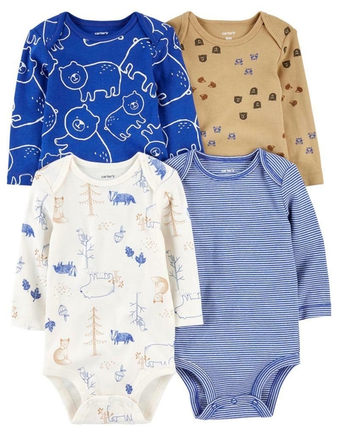 Kit Body Manga Longa Urso - CARTER´S