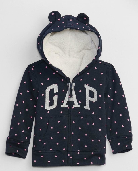 BLUSA MOLETOM SHERPA MENINA CORAÇÕES - GAP