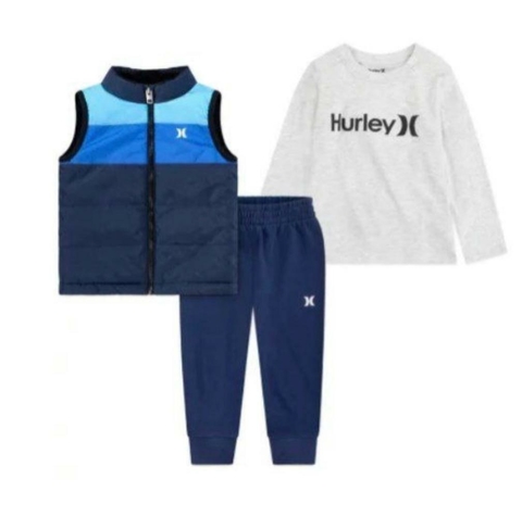 CONJUNTO TRIO COLETE PUFFER AZUL MENINO - HURLEY