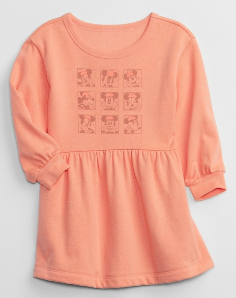 Vestido Manga Longa Moletom Minnie - GAP