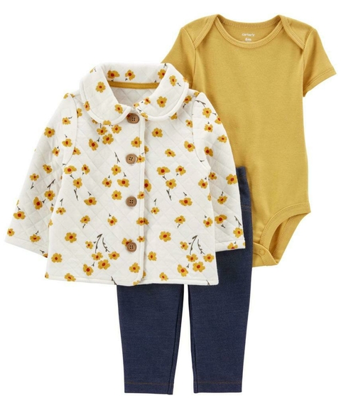 Conjunto Casaco Floral Off - CARTER´S