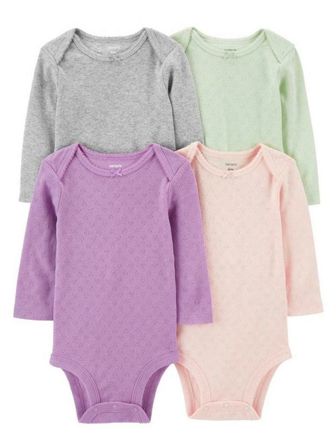 Kit Body Manga Longa Liso 4 pçs - CARTER´S