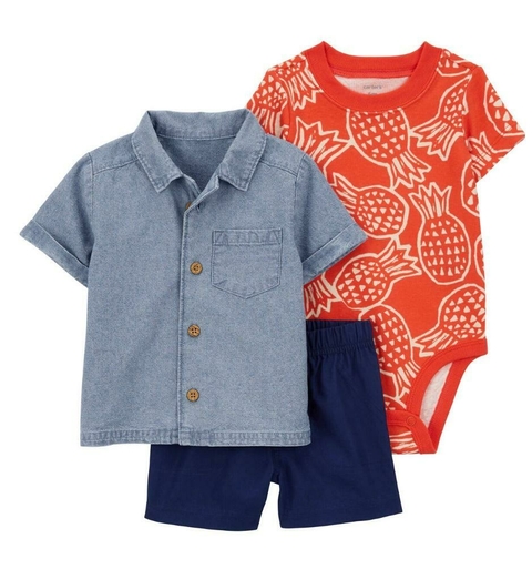 TRIO Menino Camisa Jeans - CARTER´S