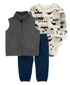 Conjunto Transportes Colete Cinza- CARTER´S