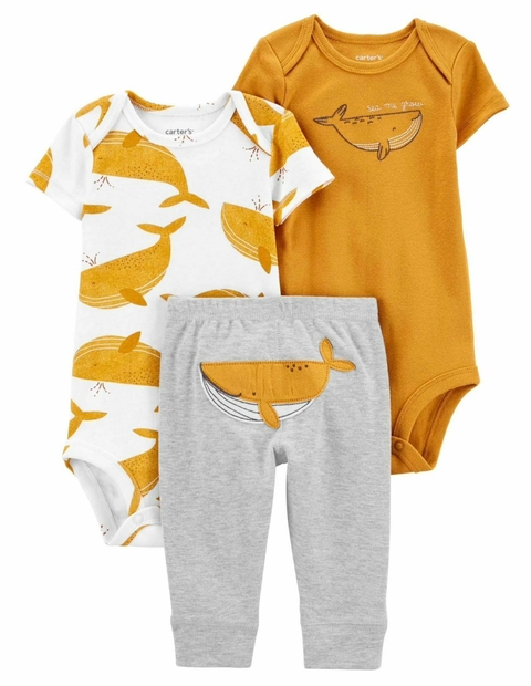 Kit Body Baleia 3PÇS - CARTER´S