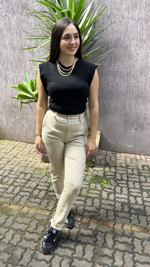 BLUSA CANELADA MUSCLE - PRETO - comprar online