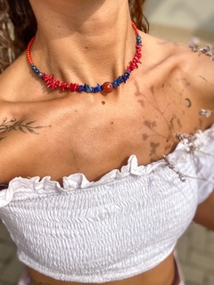 Colar Corais e Lápis Lazúli - comprar online