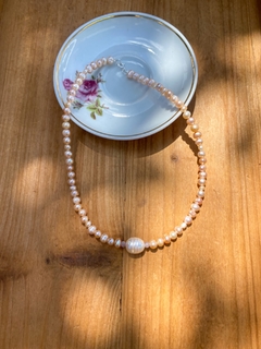 Choker Pérola e Ametista - Flor do Mar