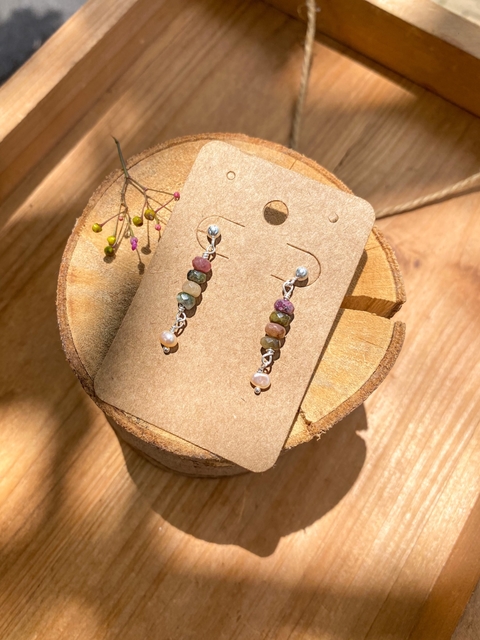 Brinco Mix Turmalinas + Pérolas