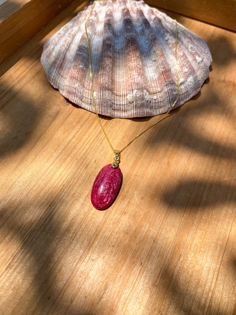 Colar Banhado a Ouro Rubi