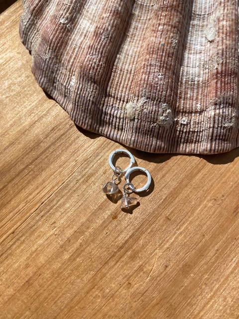 Brinco Argola Quartzo Transparente