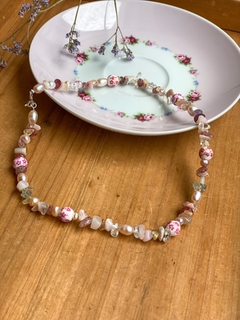 Choker Cascalho Rosada - Flor do Mar