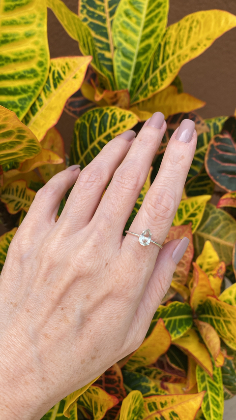 Anel Prasiolita Regulável