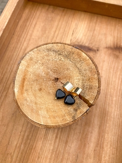 Brinco Coração de Obsidiana - comprar online