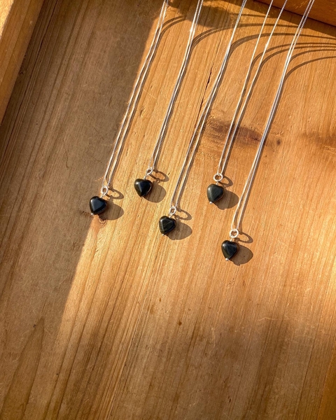 Pingente Coração de Obsidiana