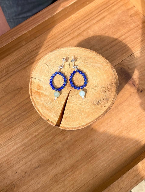 Brinco Lápis Lazúli + Amazonita