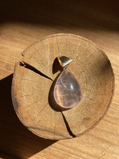 Pingente Quartzo Rosa banhado a ouro 18k - comprar online