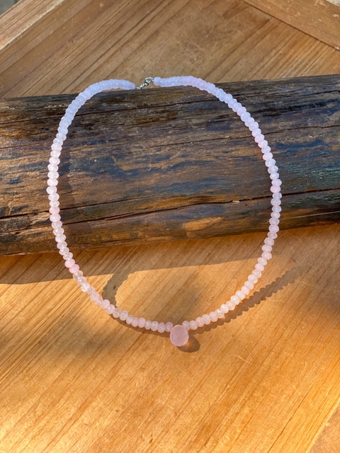 Choker Quartzo Rosa