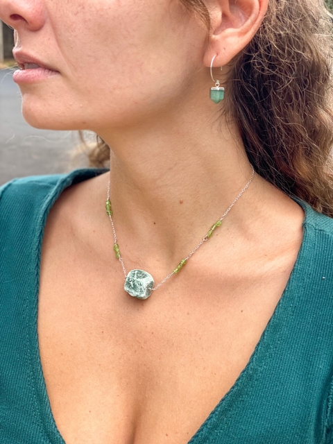 Amuleto Quartzo Verde + Peridoto