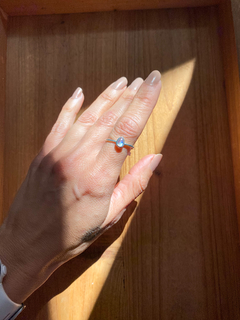 Anel Pedra da Lua Gotinha - Flor do Mar