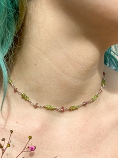 Colar Peridoto + Turmalina Rosa na internet
